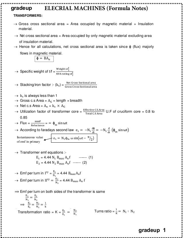 Electrical Machines Notes Pdf